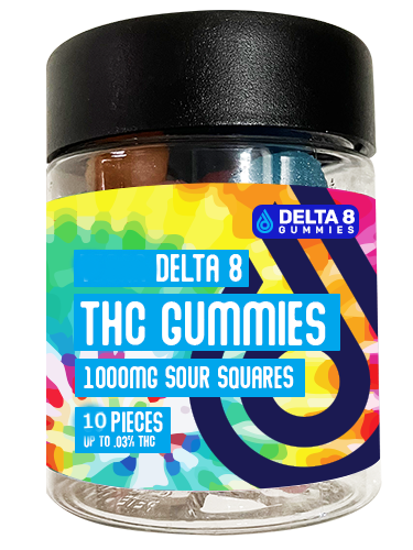 Delta 8 Sour Squares 1000MG