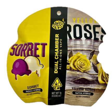 Dual Chamber THC Vape Pen 0.5+0.5ml – Sorbet & Yellow Roses